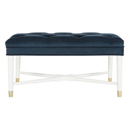 Safavieh 19 x 35.3 x 18.75 in. Rory Contemporary Tufted Bench, Navy FOX6294A